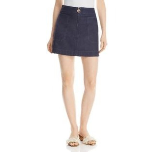 NWT Tory Burch Elise Mini Skirt in Resin Rinse Size 10 - Picture 1 of 16